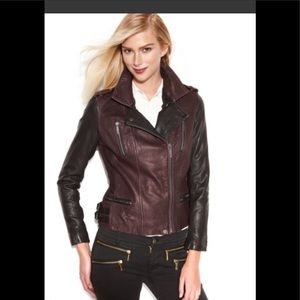 Michael Kors Genuine Leather Moto Jacket